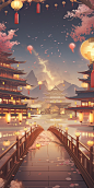 visualdesign_an_asian_style_scene_with_a_moon_and_lanterns_in_t_e1589315-282f-4663-b3a3-655dbe932b71