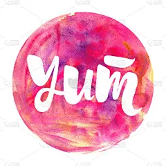 水彩画的毛笔字母真好吃