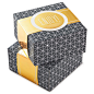 PRICES MAY VARY. PACK OF 2 BOXES: Each small gift box in this set of 2 measures approximately 4" by 4" by 2" ELEGANT DESIGN: Pair of matching gift boxes features a gray geometric design and metallic gold wrap bands that read "Enjoy!&qu