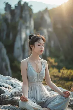 户外健身运动瑜伽体式