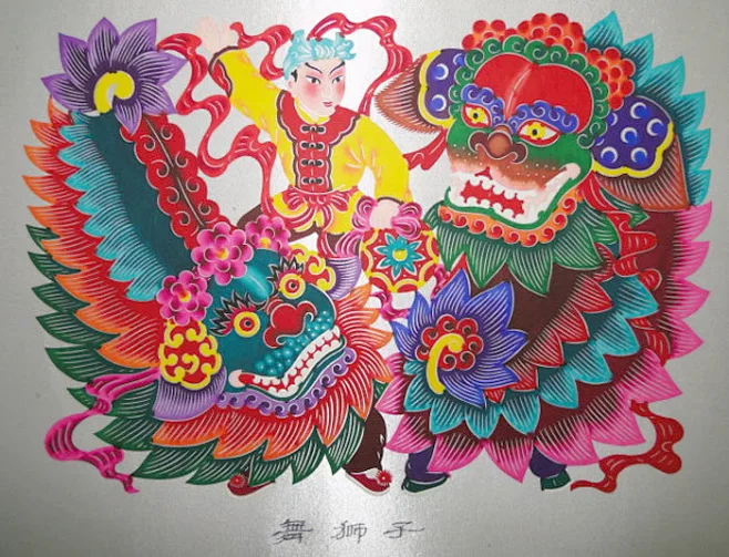 【四大剪纸之乡】河北蔚县——《北方年俗》彩色剪纸-花瓣网