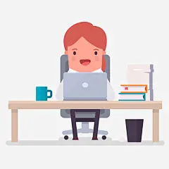手绘认真上班上班族矢量图免抠素材_新图网 https://ixintu.com PNG免抠图 上班 上班族 创意 咖啡杯 手绘 电脑 认真 矢量图