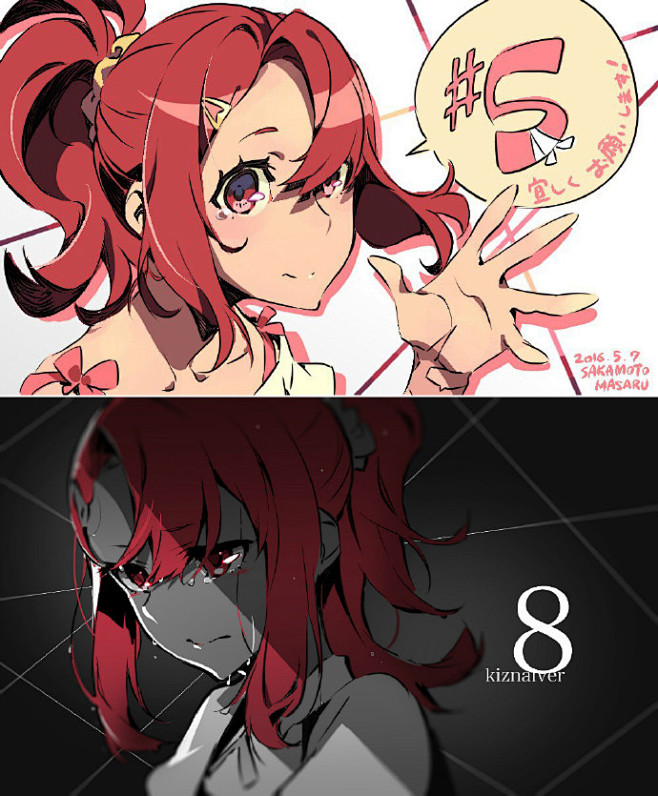 kizna角色设定总作画监督米山舞的应援图5是另一位原画师坂本胜画的