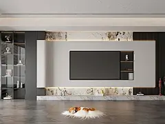 现代客厅电视背景墙