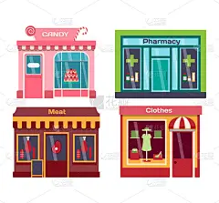 商店门面矢量图