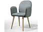 Upholstered fabric chair with armrests BOMBOM CB by Fenabel