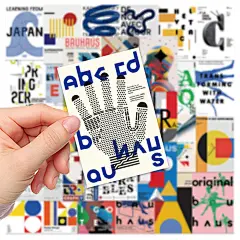 40张包豪斯先锋派艺术海报简约贴纸手机手账电脑iPad装饰防水贴画-淘宝网