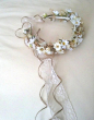 Bridal Floral Crown Wedding Accessories dried flower by AmoreBride, $86.00: 