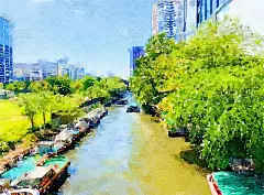 水彩景观背景