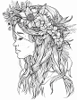 Minimalist Boho coloring page for KDP --ar 85:110