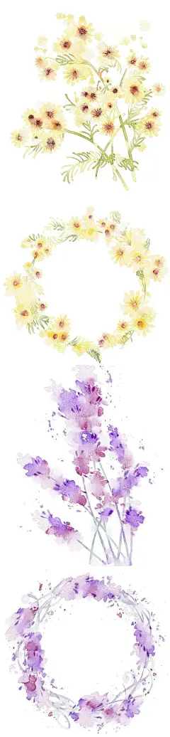 作业用图-清茗_,水彩,插画,涂鸦,每日一涂,练习,小清新,花卉,花,植物_涂鸦王国@北坤人素材