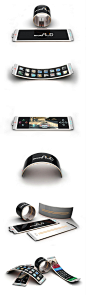 有机发光二极管简称OLED，具有自发光性、广视角、高对比、低耗电、高反应速率、全彩化、制程简单等优点。OLED显示屏的一大特点就是可以弯曲，目前已经应用在电子产品设计中。来自巴西圣保罗的设计师Dinard da Eye利用OLED显示屏设计了一款超薄手镯手机——飞利浦流体手机，像其名字一样，这款超薄概念手机可以弯曲，甚至可以首尾相连，变成一个手镯，戴在手上。从概念图上我们可以看出这款智能手机的上方有两个导航键，下方有一个电源键，OLED显示屏几乎占去了整个手机正面。 #产品# #设计#