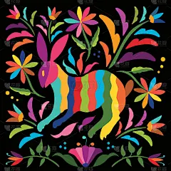 Mexican Traditional Otomí Composition