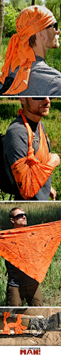 This survivalist bandana is multi-purpose and contains a wealth of survival info that will keep you alive in a worst case scenario. http://thatsawesomeman.com/survival-bandana/