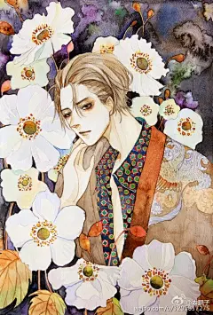 水彩画 手绘 插画 女孩 作者微博by 森眠子 小清新 少女心  花 童话 花花草草 步骤 教程 线稿 线条 水彩 男生 壁纸