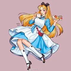 #少女动漫#画师『somesad_draw』的迪士尼公主韩服系列插画绘画作品