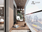 现代风格客餐厅厨房书房阳台—— 扬州择木创建表现-室内设计-拓者设计吧