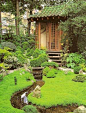Green tile roof: The Japanese Courtyard: Grace and Beauty, Conveyed with Great Simplicity