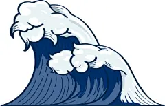 海浪卡通插画设计素材矢量图中式日式元素设计素材