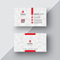 White business card with red details | Free Psd #Freepik #freepsd #business-card #mockup #business #card