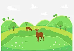 绿色草地山峰风景免抠素材 平面电商 创意素材 png素材