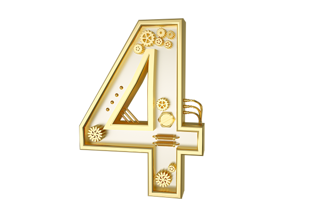 金属机械数字4