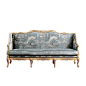 奇居良品法式新古典欧洲白榉木梵尼蓝灰色客厅布艺三人位沙发预定-淘宝网