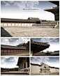 5款古代中式中国风房檐建筑海报展板PSD素材