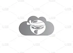 忍者,云,动物头,狂怒的,分离着色,白色,商务,寿司,计算机,设计