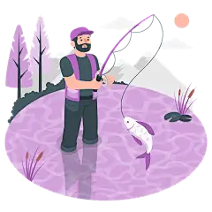 钓鱼竿插画
