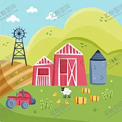 矢量农场背景  【酷图网】矢量农场背景,矢量乡村背景,农场背景,乡村地形背景,壁纸,农场,农村,大自然,植物,景色,风景地形,