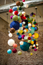 hanging yarn balls