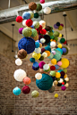 七彩毛线团 hanging yarn balls