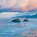 新月海滩Ecola州立公园，俄勒冈