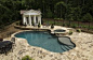Inground Swimming Pool And Spa With Natural Stone Decking
