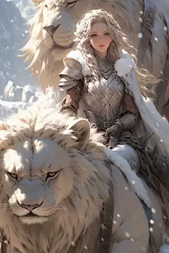 御狮少年 少女头像壁纸AI绘画