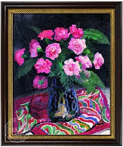 瑞堂 简欧美式餐厅装饰画新古典油画手绘 名画潘玉良厚油花卉画2