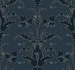 大马士革无缝图案元素。矢量古典豪华老式锦缎装饰，皇家维多利亚无缝纹理的壁纸，纺织品，包装。复古精美的