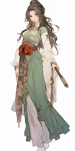 AI武侠游戏角色设定素材 国风人物服装插画设计参考 影视概念设计-淘宝网