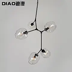 lindsey北欧简约后现代个性艺术咖啡厅灯 别墅复式楼梯间玻璃吊灯-淘宝网