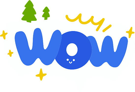 手绘彩色可爱牛年贴纸wow