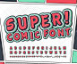 五颜六色的高细节漫画漫画书页上的字体。字母表中的漫画，波普艺术风格。多层有趣的字母和数字的孩子们的插图、 网站、 海报、 漫画、 标语装饰