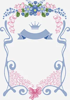 花边手绘花丛边框底纹免抠素材 平面电商 创意素材 png素材