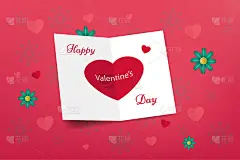 情人节快乐概念，卡片与文字装饰