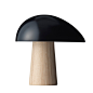现代极简原木北欧风黑色白色可爱蘑菇书桌台灯儿童房卧室床头台灯-淘宝网