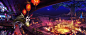 #风景##夜空##树##房屋#