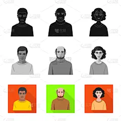 分离着色,发型,职业,图标,人造物,毛衣,男人,肖像,络腮胡子,收集