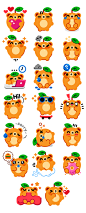 Naranja - Messenger App Sticker Pack : Sticker pack designed for Kik Messenger featuring a cute cuddly bear orange. 
