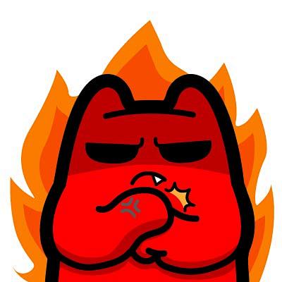 h0920180109魔鬼猫表情生气半身发火愤怒ip动漫魔性斗图zombiescat