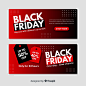 Free vector gradient black friday banners template